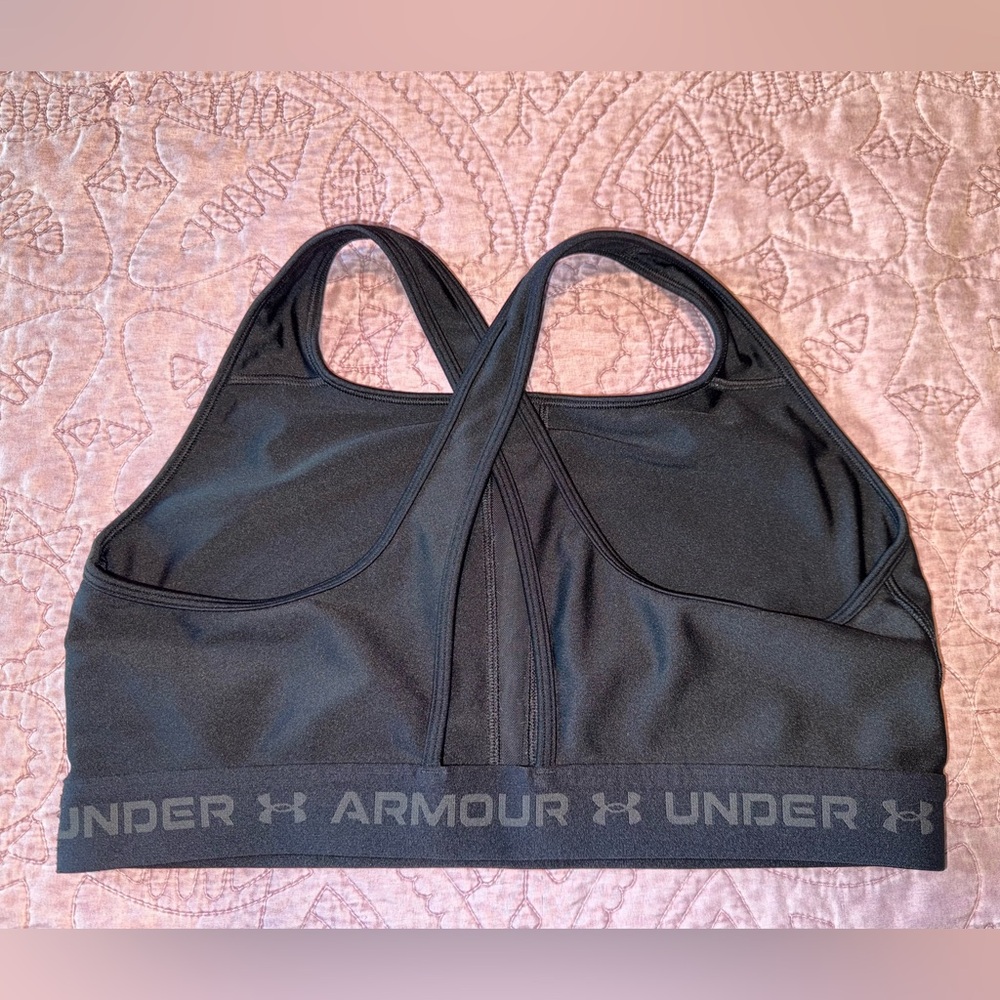 Under Armour Women's Charcoal Sports Bra - Picture 3 of 12